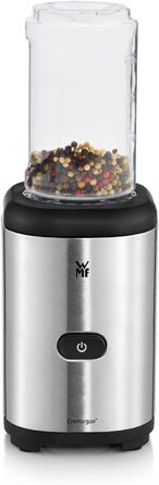 Блендер WMF Kult X Mix & Go Mini - електричний шейкер з пляшкою 600 мл, срібно-чорний, комплект аксесуарів 3 шт.