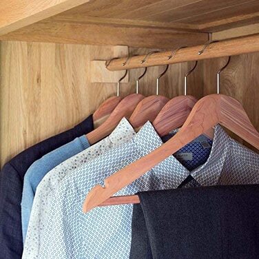 Вішак для одягу Hangerworld з кедрової деревини, 44 см, нековзний підвіс для штанів, захист від молі