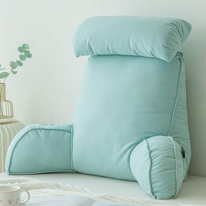 Подушка для читання HEATHE з підлокітниками, знімний чохол, кишенька, підтримка спини для читання та ігор