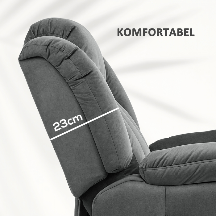 Реклайнер для телевізора HOMCOM з електричним відкидним реклайнером Sit-to-Stand, вібраційний масаж, функція підігріву, реклайнер для телевізора з кишеньковими пружинами, бічна кишеня та пульт дистанційного керування, темно-сірий | Аосом