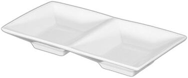 Порцелянова прямокутна миска Holst Ампір, біла, 24x8x2,5 см, 6 шт. (16x8 см)