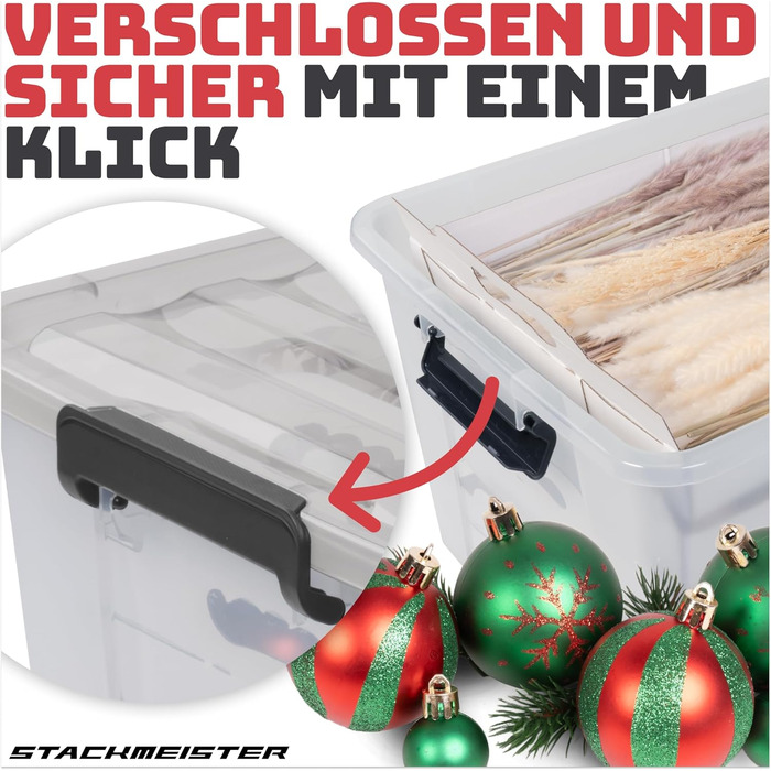 Коробка для зберігання новорічних кулі та прикрас 61л. Безпечне зберігання та організація прикрас для ялинки. Ідеальна ялинкова коробка, 1 шт.