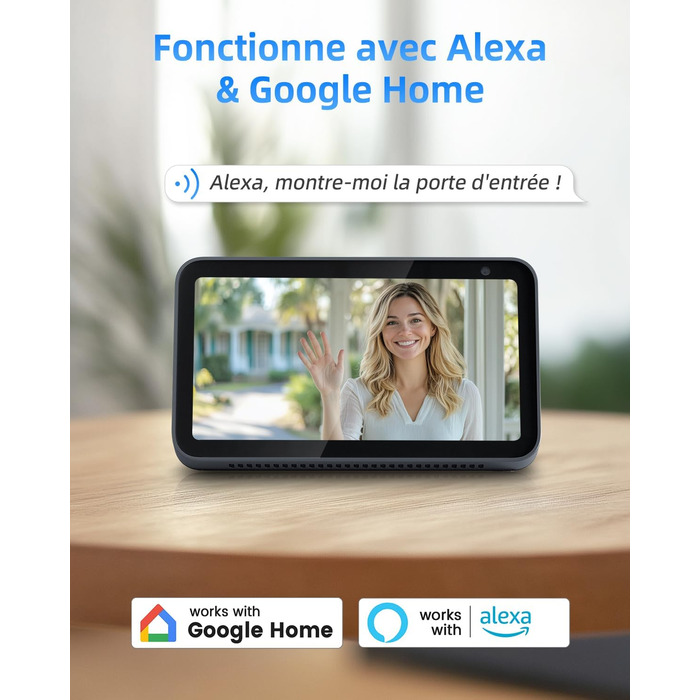 Відеодомофон XTU 2K HD з Wi-Fi, бездротовий, для вулиці, з нічним баченням та PIR-датчиком руху, двосторонній аудіо, білий