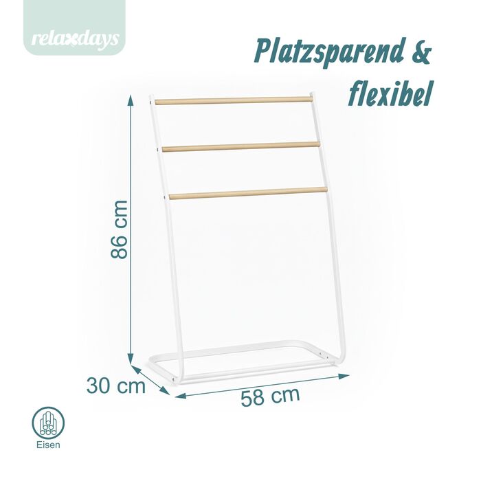 Підставка для рушників Relaxdays, 3 яруси, метал