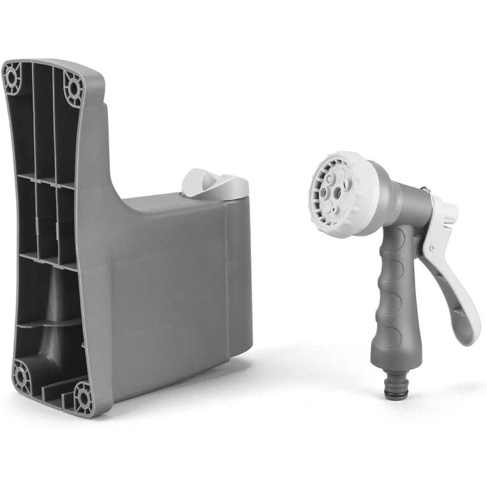 Автоматичний шланг для саду Fuxtec FX-WSA30 – 30 м, ½ дюйма, з роликом для стіни, з пістолетом та з'єднувачами, поворотний на 180° (65x29x46 см)