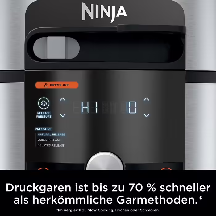 Мультиварка Ninja Foodi MAX 7,5 л 14-в-1 з розумною кришкою, скороварка, аерофритюрниця, повільноварка, термощуп, нержавіюча сталь, OL750EU
