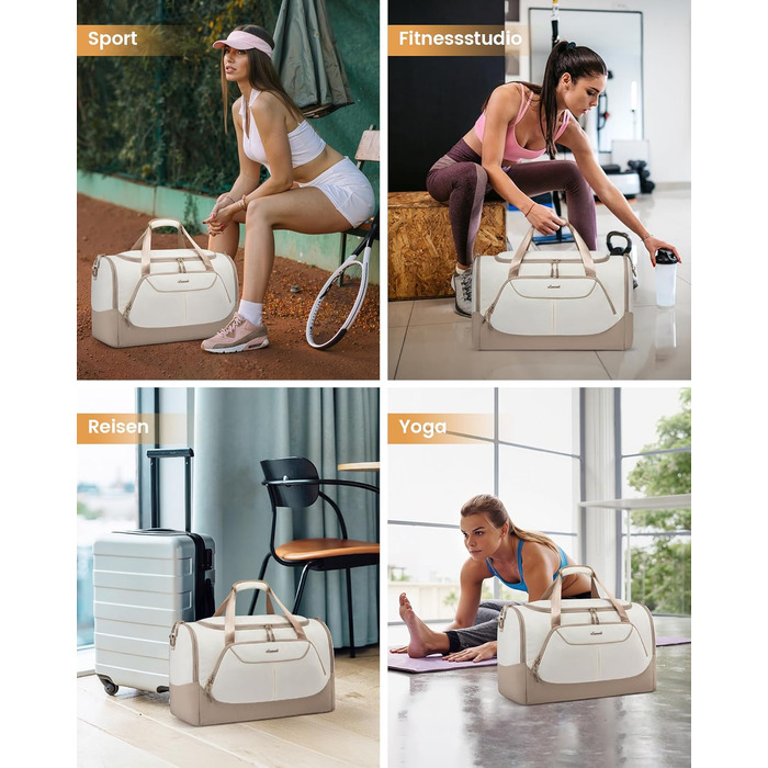 Спортивна сумка LOVEVOOK для жінок, 30л: туристична, для басейну, сауни, гімнастики, подорожей, з відділенням для взуття та мокрих речей, водонепроникна, 45x24x28см