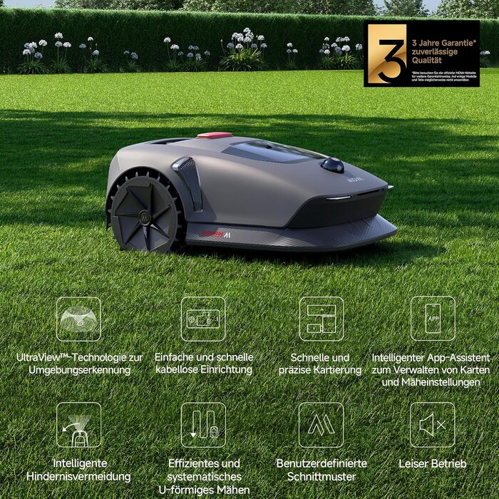 Робот-газонокосарка Dreame MOVA 600 Kit з 81 запасним лезом, 3D LiDAR, бездротове налаштування, точне картування до 600 м², розумне уникнення перешкод, керування через додаток, U-подібне косіння