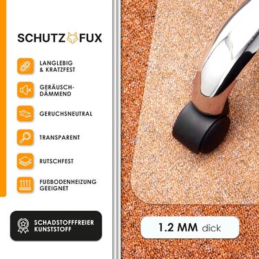 Захисна килимок для офісного крісла - міцний, для твердих підлог, антиковзаюча, легко чиститься, різні розміри, Made in Germany (118x118 см)