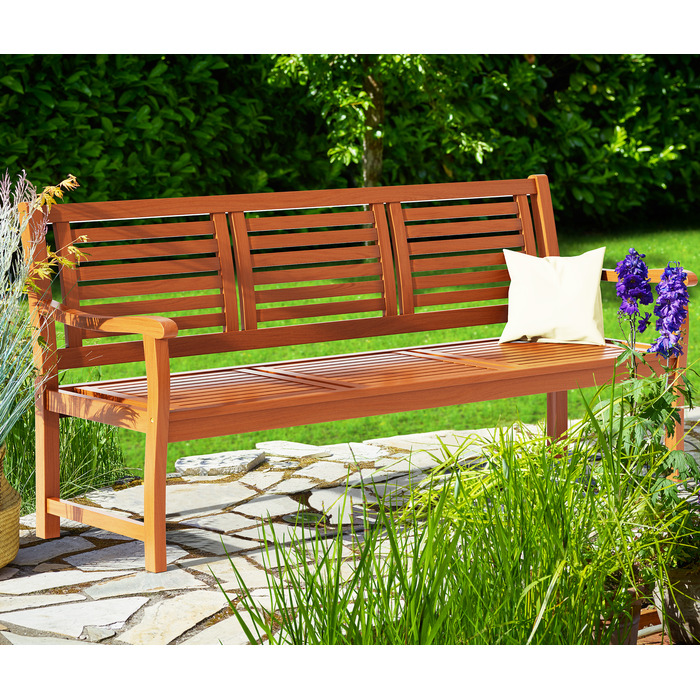 Садовий лавка з евкаліптової деревини 153x90x60 см, сертифікат FSC®