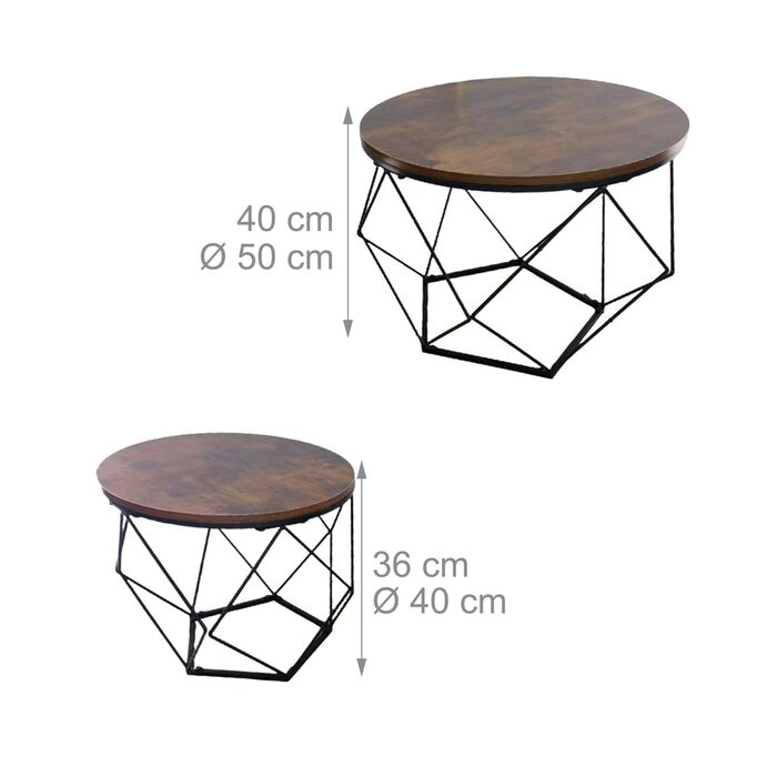 Набір журнальних столиків Relaxdays, індустріальний дизайн