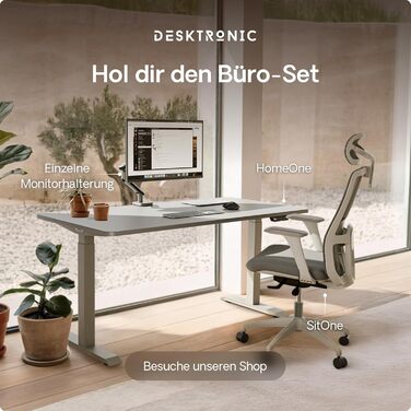 Регульований стіл Desktronic Homeone 160x80 см – електричний, з USB-портами, чорний + білий