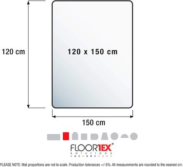 Килимок для захисту підлоги Floortex, полікарбонат, високопрозорий, 120 х 150 см 120 х 150 см прямокутний