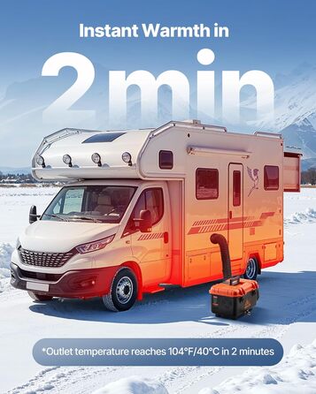 Дизельний обігрівач VEVOR 8 кВт, 12/24 В, портативний, з пультом ДУ та LCD, для вантажівок/кемперів, оранжевий