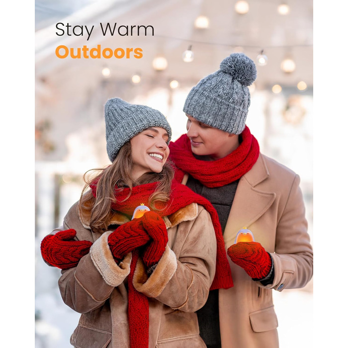 Електричні грілки для рук Gaiatop (2 шт) з 3 режимами нагріву, магнітні, портативні, багаторазові. Ідеальні для кемпінгу, піших прогулянок, полювання. Подарунок для жінок та чоловіків (фіолетові)