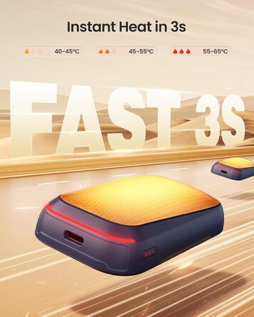 Електричний грілка для рук Gaiatop 2 шт. з магнітом, 4000mAh, USB, багаторазовий, швидкий нагрів 3s, 3 режими, компактний, для рукавичок, подарунок для чоловіків та жінок (блакитний)