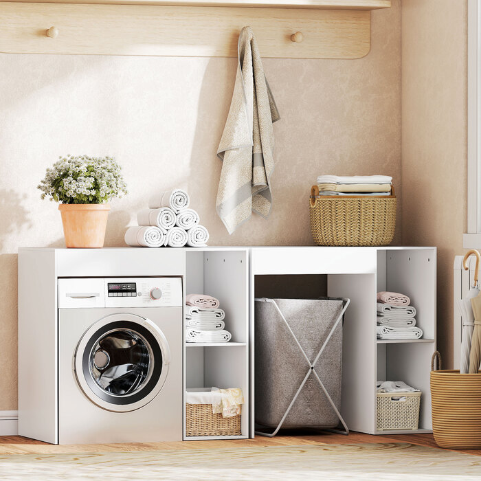 Шафа над пральною машиною, органайзер для ванної кімнати над унітазом з відкритими полицями для пральні, білий