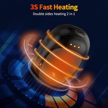 Електричні грілки для рук, 2 шт. - багаторазові, з 3 режимами нагріву, для дітей та дорослих (сірий)