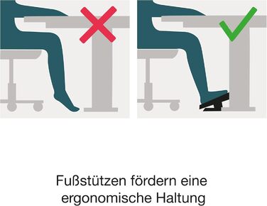 Підставка для ніг Unilux Nymphea, регульована, антиковзка, динамічна, для офісу та дому, чорна, 43 x 33,7 x 12,2 см