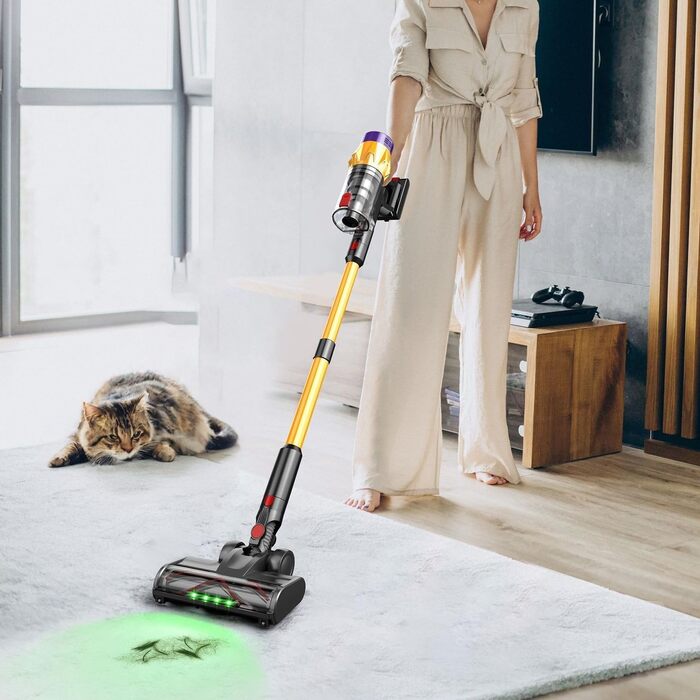 Bergxperten Orizom: Акумуляторний пилосос з автоматичним визначенням пилу, 60 хв роботи, без мішка, для килимів, твердих підлог та шерсті тварин, 550 Вт, оранжевий