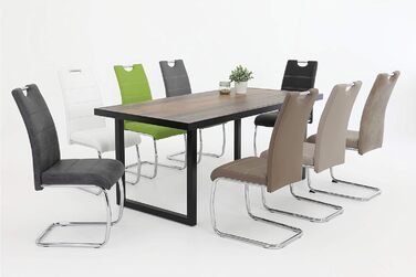 Крісло-гойдалка Hela Tische Flora, кухонне, металевий каркас, сірий штучний шкіряний, 42x57x98 см