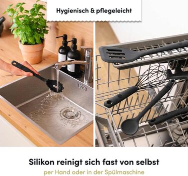 Набір кухонних аксесуарів Hoffmann Küchenhelfer-Set, 6 предметів, антрацит, силікон, нержавіюча сталь, антипригарне покриття