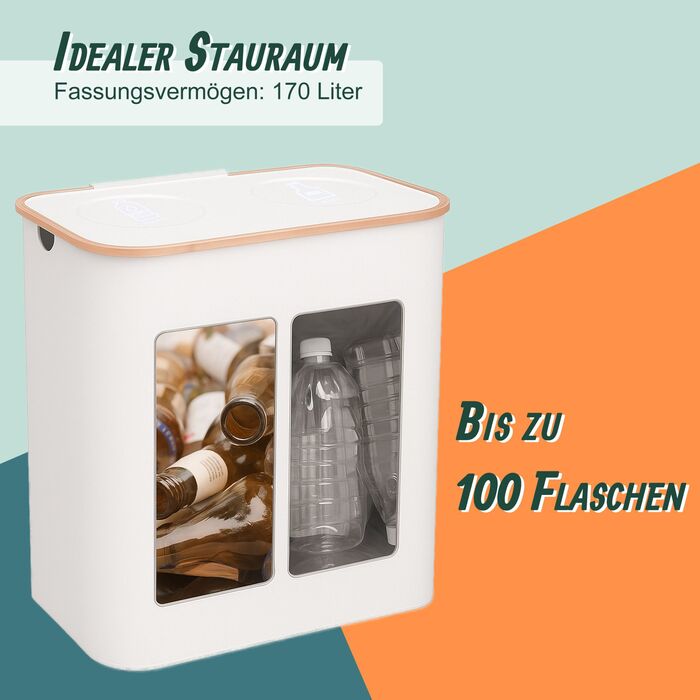 Контейнер для збору пляшок Relaxdays з двома відділеннями