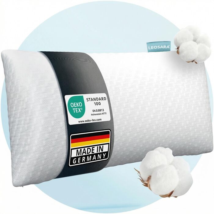 Ортопедична подушка для шиї 40x80 – подушка для шиї – подушка з піною з пам'яті для всіх типів сну (на спині, на животі, на боці) подушка з віскоеластичної піни (висота 13 см) – для наволочок 40x80 см