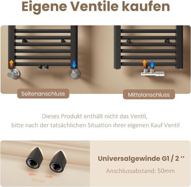 Електричний рушникосушар EMKE 1000x400 мм, антрацит, 356W