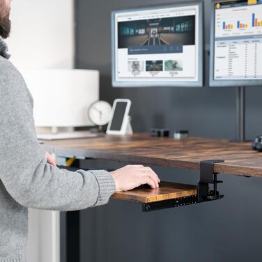 Висувна платформа для клавіатури VIVO, 27x11 дюймів, біла, з міцним кріпленням, сумісна з комп'ютером