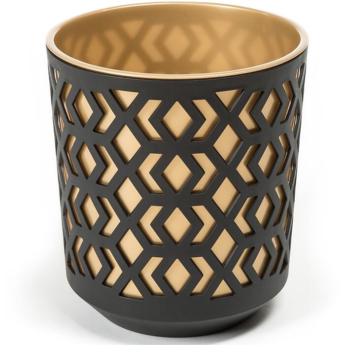 Квітчанка KONZEPT 30 см, 12 л, пластик, для дому та балкону, чорно-золота