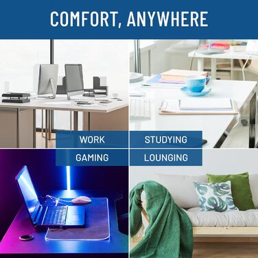 Підставка для ніг Everlasting Comfort FootCloud під стіл – ергономічна, регульована по висоті, з масажними вузлами. Зменшує біль, покращує кровообіг. Чорна.