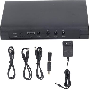 Портативний UPS з акумулятором 12000mAh (44.4WH) для роутера, камери WiFi, з USB-DC виходами, захист від короткого замикання (EU-штекер)