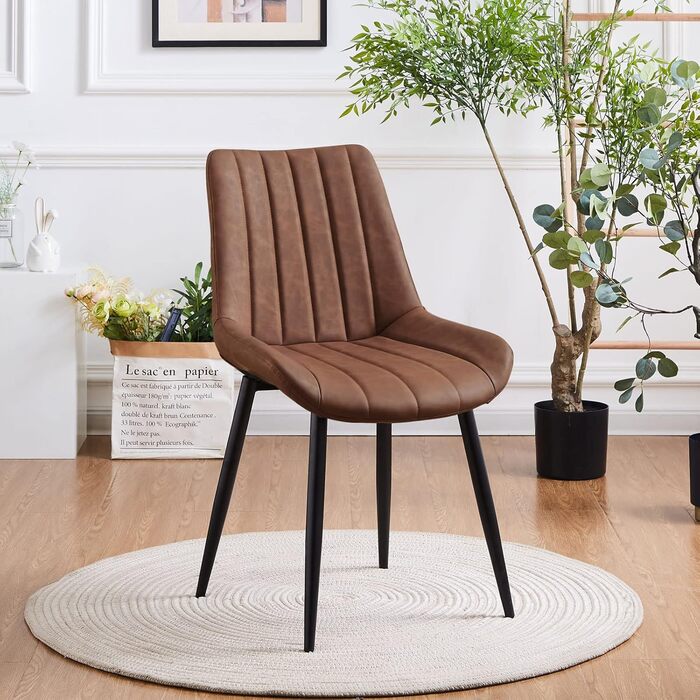 Тумба/стілець TUKAILAI для обідньої кімнати, 2 шт., штучна шкіра, коричневий, до 150 кг, для кухні та вітальні