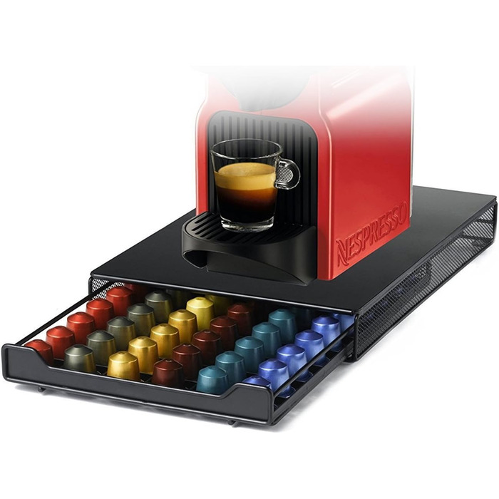 Тримач для капсул кави, ящик для зберігання Nespresso, місткість 60 шт, червоний, однотонний (Getaway Solids)
