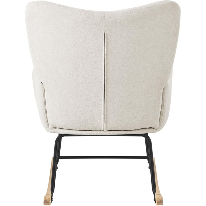 Крісло-гойдалка ML-Design бежевого кольору з оббивкою під фліс, дерев'яні полози, для вітальні, спальні, балкона