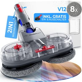 Оригінальний насадка для вологого прибирання Dyson V12 - електричний моп з резервуаром для води та 8 змінними насадками