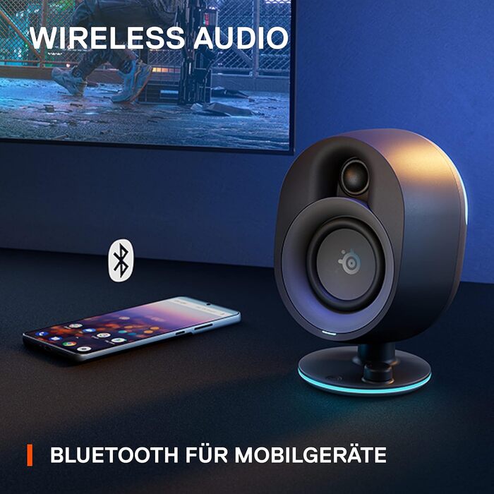 SteelSeries Arena 7 - 2.1-канальна акустична система для геймінгу з RGB підсвічуванням, чорна