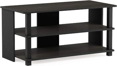 ТВ-тумба Furinno Sully, дерево, 3-рівнева, 80 см, еспресо/чорна