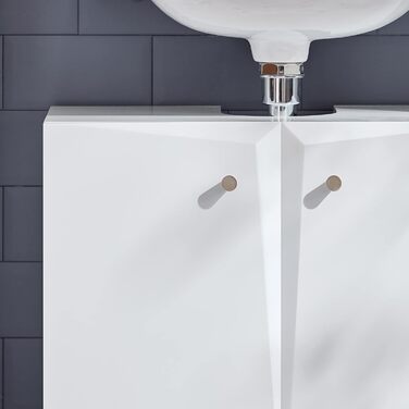 SoBuy BZR92-W Тумба під умивальник для ванної кімнати, біла, 60x60x30 см