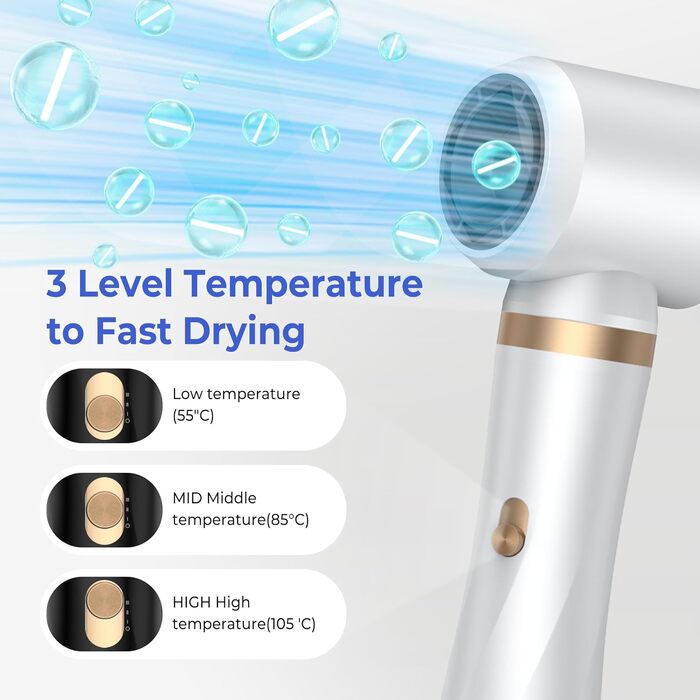 UMIGA Airstyler 5-в-1: Фен-щітка, випрямляч, плойка, об'ємна щітка для волосся 1000W, 3 режими нагріву, рожево-білий