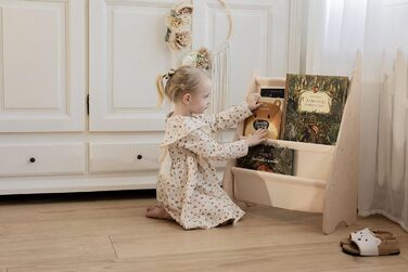 Дитяча книжкова полиця MAMOI з натурального дерева, бежевий, книжкова шафа для дитячої кімнати, настінна полиця для книг, органайзер для дитячих книг, меблі для малюків