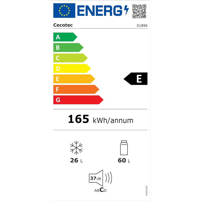 Холодильник Cecotec Bolero CoolMarket 2D Origin 86L Beige: Ретро дизайн, 89.3 x 48.7 см, 86 л, Клас E, з Ice Box та внутрішнім освітленням