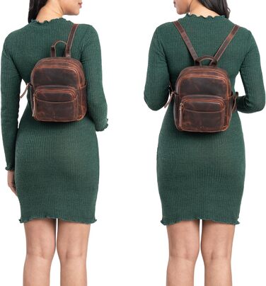 Жіночий міні-рюкзак STILORD Gerda з натуральної шкіри, вінтажний міський daypack, компактний стильний рюкзак для міста, колір: коньяк (Porto), преміум якість