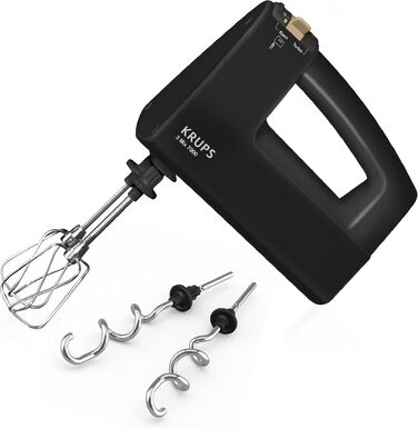 Ручний міксер Krups 3 MIX 7000 Handmixer 60 Jahre Edition, 500 Вт, з вінчиками та гаками для тіста, чорний/мідний