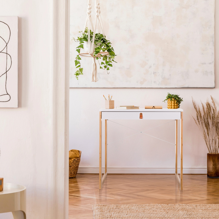Письмовий стіл TAROLO II (80x42x75 см), 1 шухляда, білий — hjh LIVING