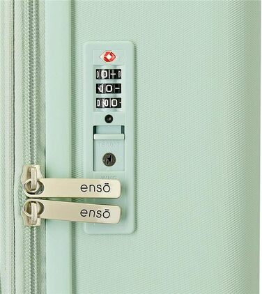 Кабінний чемодан Enso Annie Green 40x55x20 см, жорсткий ABS, TSA-замок, 37 л, 4 подвійні колеса, м'ятний, ручна поклажа