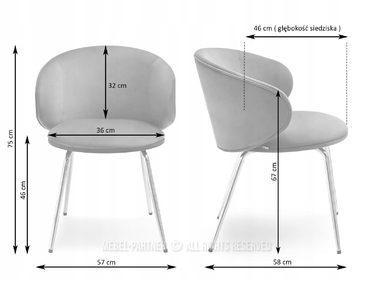 Стілець Mebel-Partner, велюр, бежевий, 1 шт.