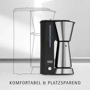 Кавоварка WMF Küchenminis Aroma для фільтр-кави 5 чашок, з термосом 350 мл, срібляста - таймер на 24 години, 760 Вт