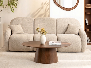Журнальний стіл Mebel-Partner овальний, 110 x 60 x 40,5 см, колір: горіх